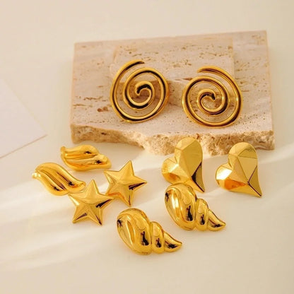 1 Pair Cute Luxurious Wedding Geometric 304 Stainless Steel 18K Gold Plated Stainless Steel Earrings