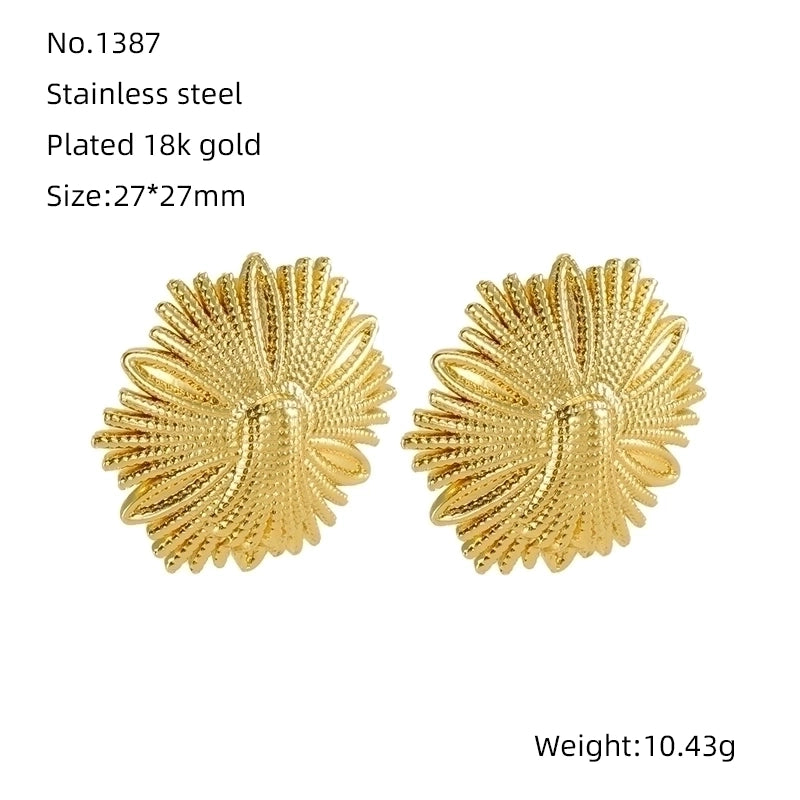 1 Piece Cute Wedding Bridal Flower Plating Inlay Stainless Steel Artificial Pearls 18K Gold Plated Drop Earrings