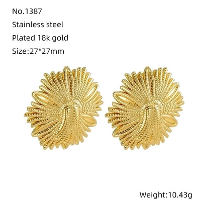 1 Piece Cute Wedding Bridal Flower Plating Inlay Stainless Steel Artificial Pearls 18K Gold Plated Drop Earrings