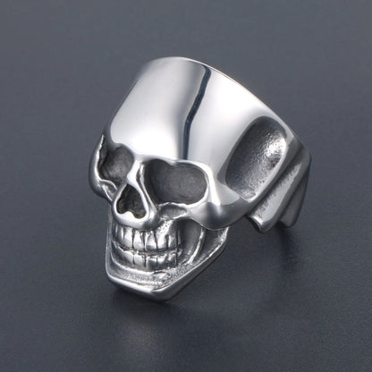 Retro Funny Punk Skull 304 Stainless Steel Polishing Rings