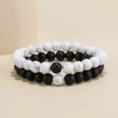 Fashion Heart Shape Agate Beaded Bracelets 1 Set