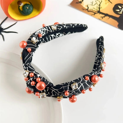 Halloween Cute Funny Women's Spider Web Skull Hair Band