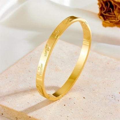 Elegant Minimalist Tree Heart Shape Butterfly Stainless Steel 18k Gold Plated Acrylic Bangle In Bulk