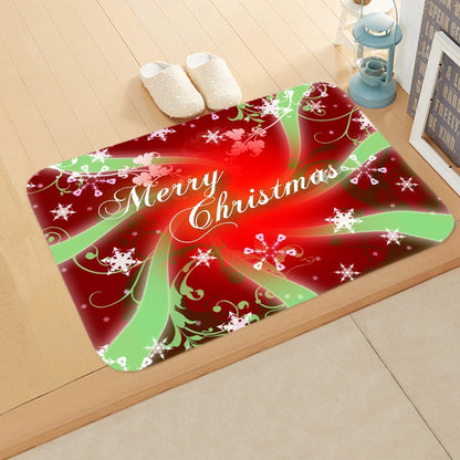 Cute Christmas Tree Snowflake Flannel Fabric Floor Mat