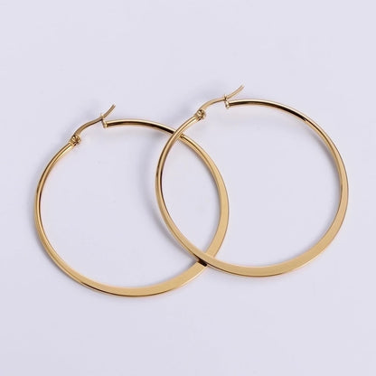 Minimalist Fruit Plating Inlaid Shell Stainless Steel 18K Gold Plated Earrings