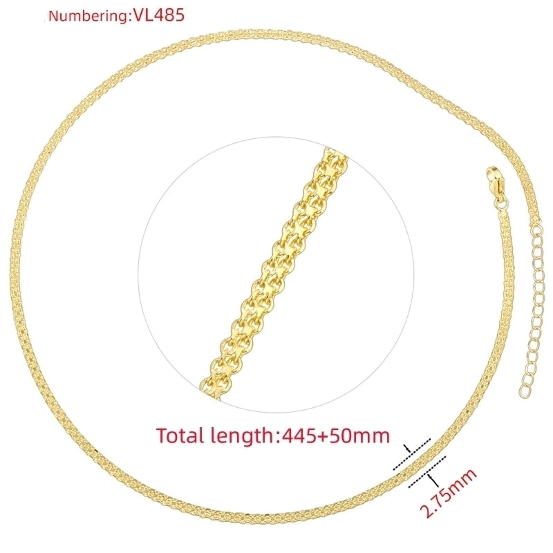 Hip-Hop Minimalist Solid Color Copper 18K Gold Plated Necklace