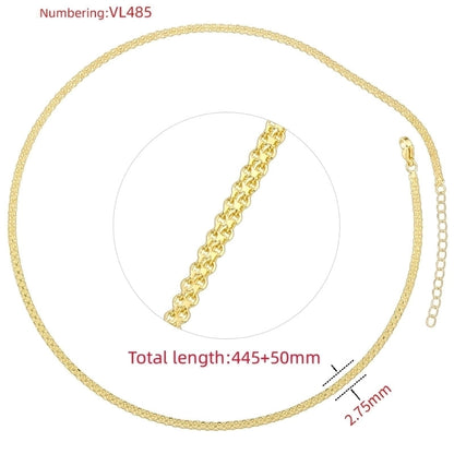 Hip-Hop Minimalist Solid Color Copper 18K Gold Plated Necklace