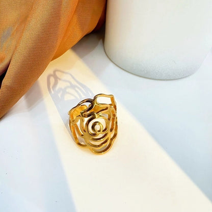 Vintage Style Classic Style Tree Rose 304 Stainless Steel Plating Open Rings