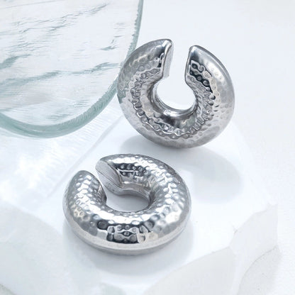 1 Pair Fashion Solid Color Plating 304 Stainless Steel 18K Gold Plated Earrings