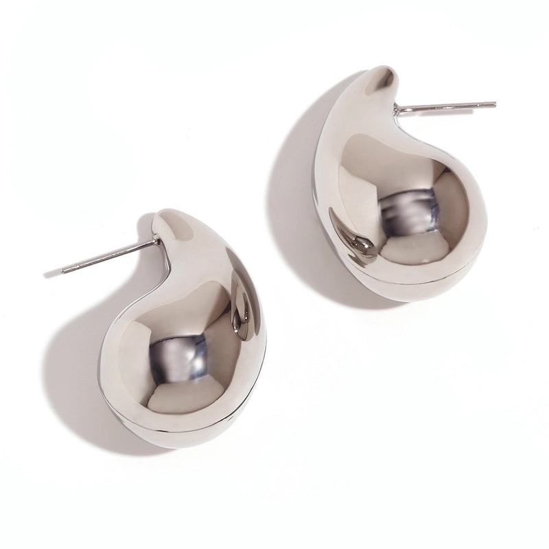 1 Pair Minimalist Classic Style Water Droplets Plating Stainless Steel 18k Gold Plated Ear Studs