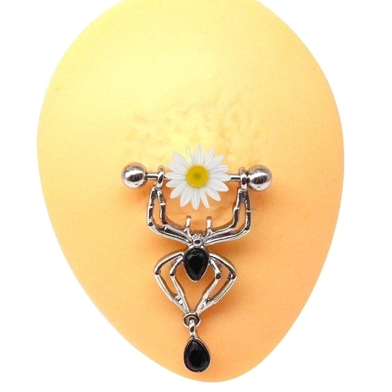 1 Piece Nipple Rings & Studs Fashion Heart Shape Spider Stainless Steel Copper Plating Zircon