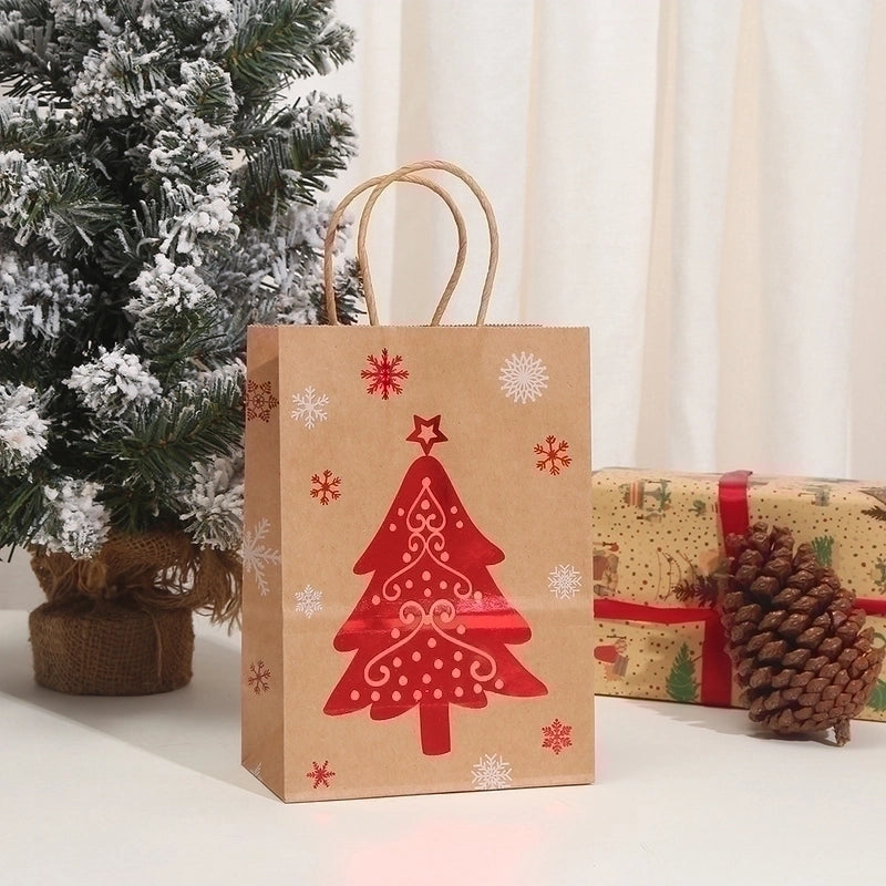 Christmas Cartoon Style Cartoon Brown Paper Christmas Party Gift Bags