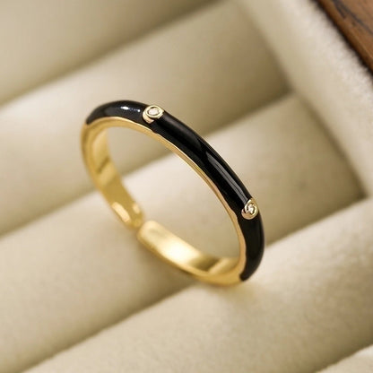 Minimalist Round Copper 18k Gold Plated Zircon Open Ring In Bulk
