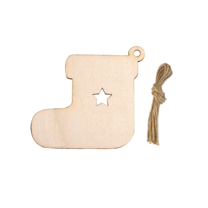 Christmas Pendant Home Decoration Supplies Wood Crafts Creative Carving Wood Christmas Tree Hanging Ornaments