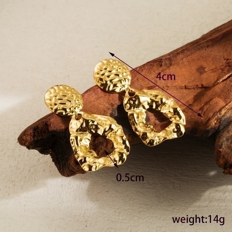 3 Pieces Classic Style Solid Color Flower Plating Inlay Stainless Steel Artificial Pearls 14K Gold Plated Drop Earrings