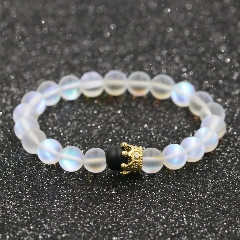 1 Piece Fashion Crown Moonstone Beaded Unisex Bracelets