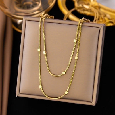 304 Stainless Steel 18K Gold Plated Minimalist Plating Inlay U Shape Heart Shape Acrylic Artificial Rhinestones Plastic Pendant Necklace
