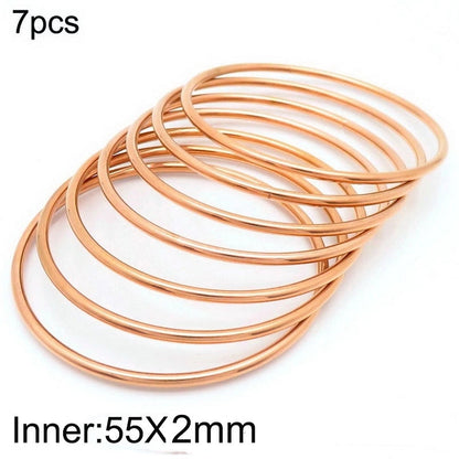 304 Stainless Steel 18K Gold Plated Minimalist Round Solid Color Bangle