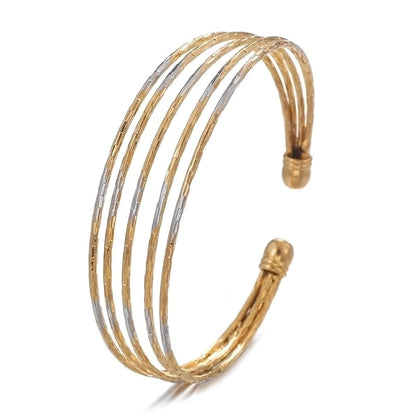Copper 18K Gold Plated Minimalist Plating Solid Color Bangle