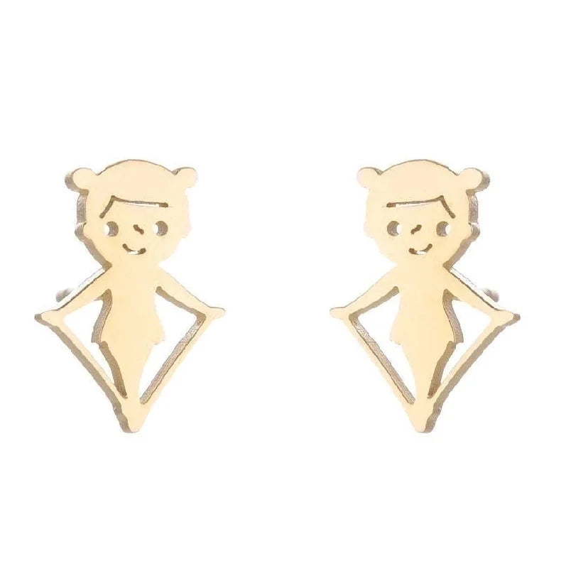1 Pair Minimalist Solid Color Irregular Plating 304 Stainless Steel 18K Gold Plated Ear Studs