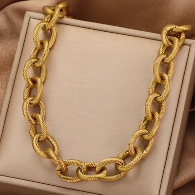 Punk Minimalist Geometric Stainless Steel Plating Bracelets Necklace