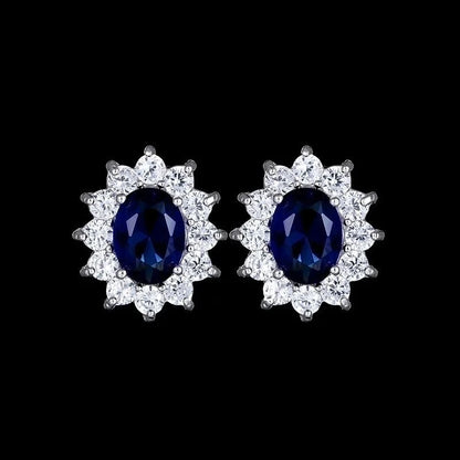 1 Pair Vintage Style Shiny Oval Plating Inlay Copper Zircon White Gold Plated Ear Clips Ear Studs