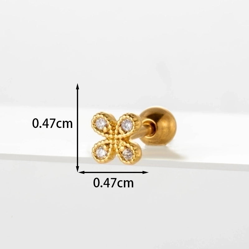 Ear Cartilage Rings & Studs Flower 316L Stainless Steel Copper