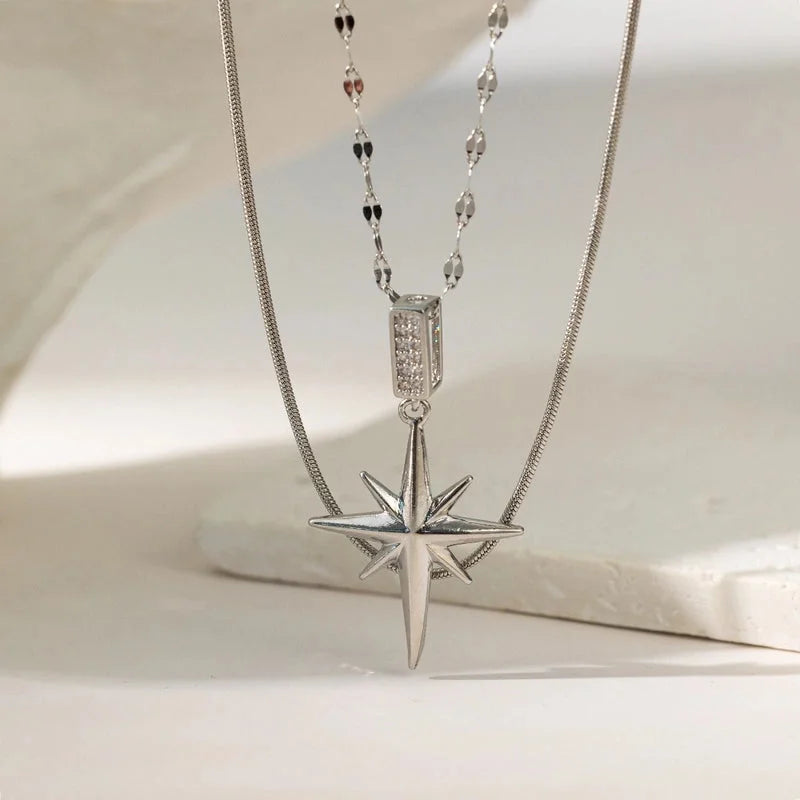 Modern Style Classic Style Devil's Eye Oval Heart Shape Titanium Steel Plating Stainless Steel Necklaces