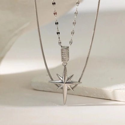 Modern Style Classic Style Devil's Eye Oval Heart Shape Titanium Steel Plating Stainless Steel Necklaces