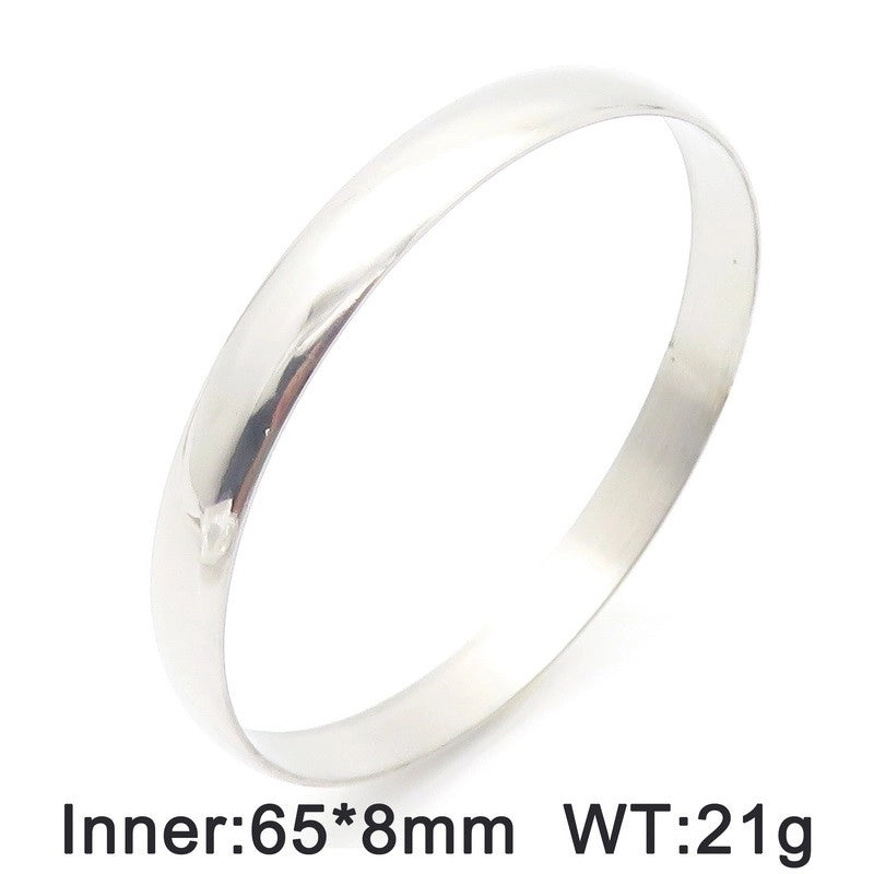 Minimalist Round Stainless Steel 18K Gold Plated Bangle In Bulk