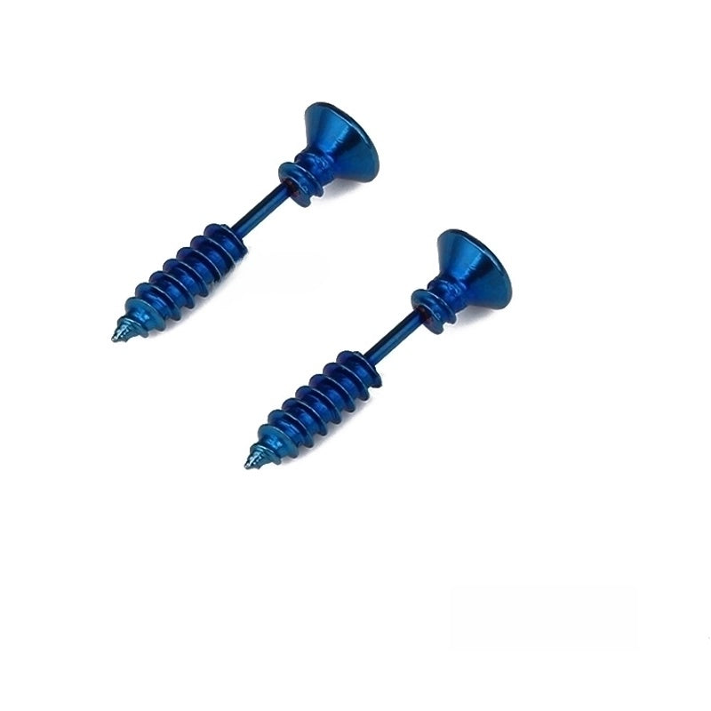 Fashion Punk Style Titanium Steel Screw Stud Earrings