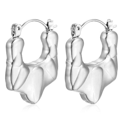 1 Pair Minimalist Classic Style Solid Color Plating 201 Stainless Steel 18K Gold Plated Earrings