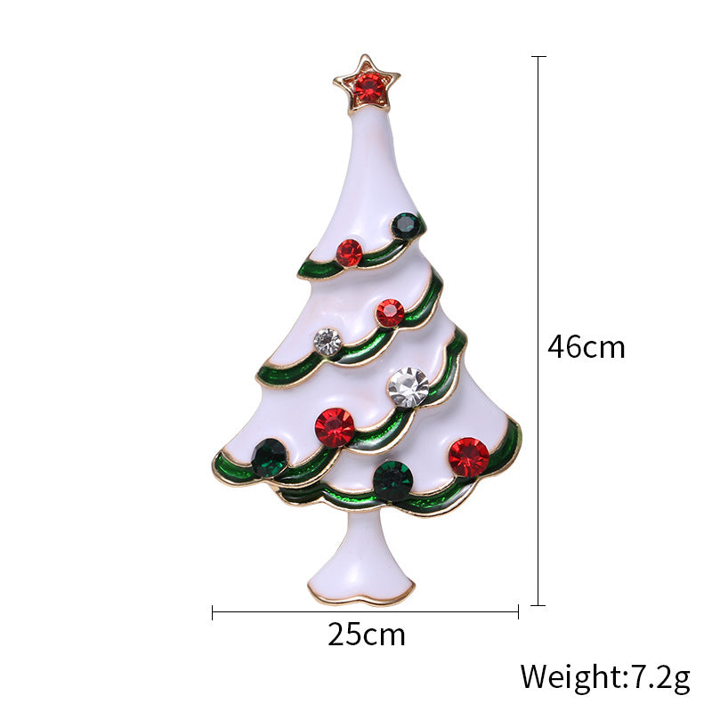 Fashion Pin Christmas Tree Alloy Inlay Rhinestones Women'S Brooches