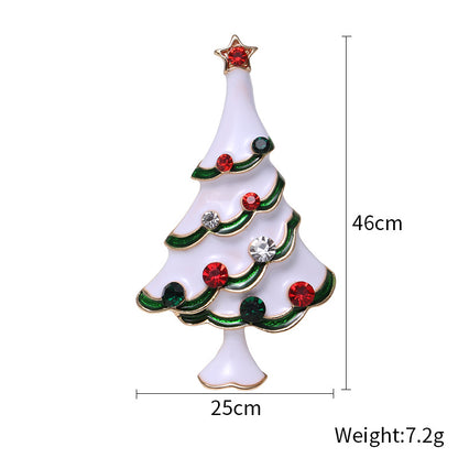 Fashion Pin Christmas Tree Alloy Inlay Rhinestones Women'S Brooches
