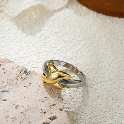 IG Style Elegant Geometric Copper Mixed Metal Rings