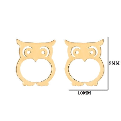 1 Pair Minimalist Animal Plating 304 Stainless Steel 18K Gold Plated Ear Studs