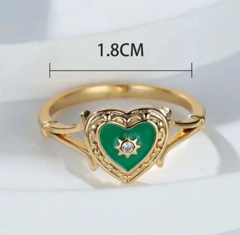 Copper Gothic Heart Shape Rings