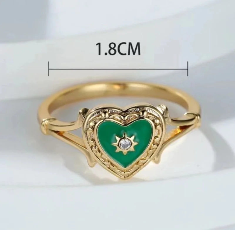 Copper Gothic Heart Shape Rings