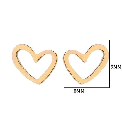 1 Pair Fashion Heart Shape 304 Stainless Steel 18K Gold Plated Ear Studs
