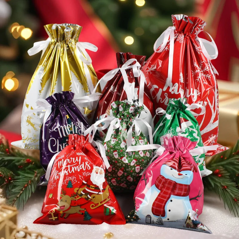 Christmas Gift Bag 2025 Hot Christmas Gift Bag Set Drawstring Bag Candy Bag