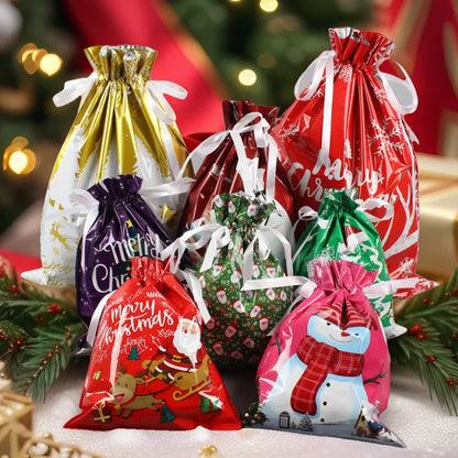 Christmas Gift Bag 2025 Hot Christmas Gift Bag Set Drawstring Bag Candy Bag