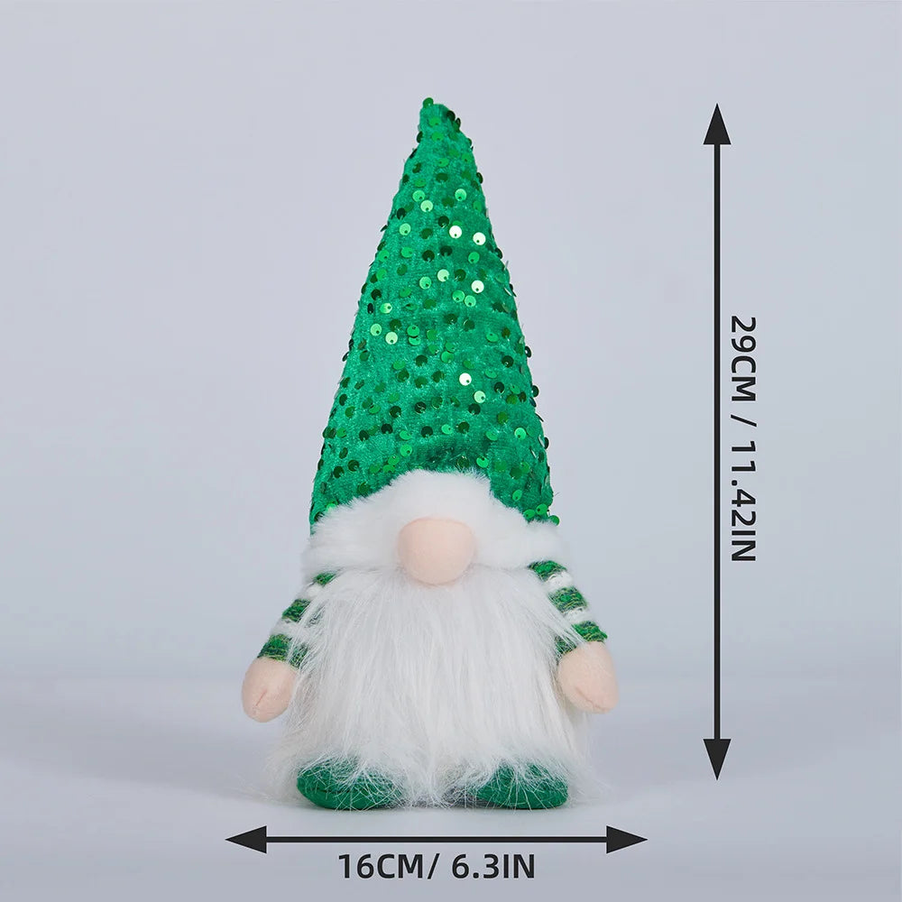 3 Pieces Christmas Decoration Lighted Gnome Figurine Rudolph Christmas Gift Ornament