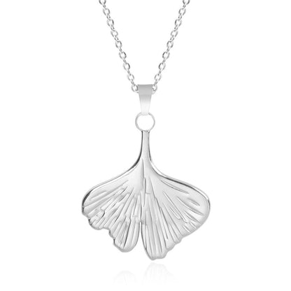 3 Pieces Casual Minimalist Ginkgo Leaf 304 Stainless Steel 18K Gold Plated Pendant Necklace Necklace Pendant