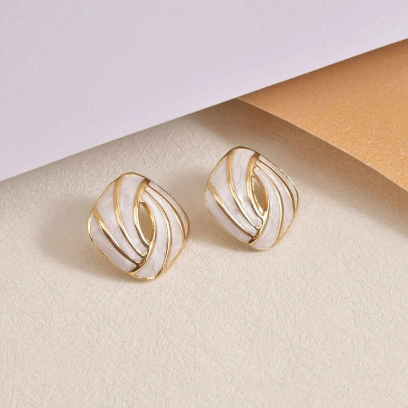 1 Pair Casual Vintage Style Minimalist Geometric 304 Stainless Steel 18K Gold Plated Ear Studs