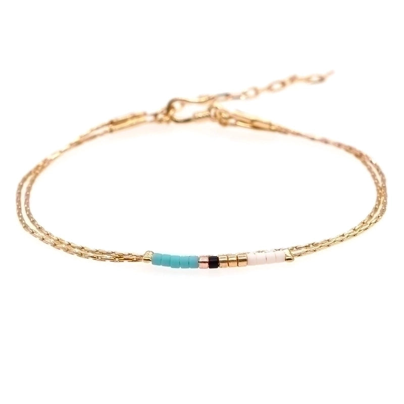 Glass Copper Minimalist Beaded Geometric Colorful Bracelets