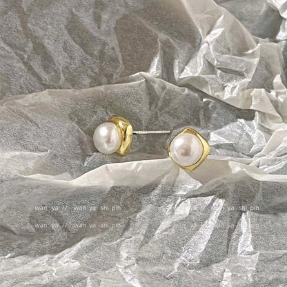 1 Pair Fashion Leaf Flower Bow Knot Imitation Pearl Alloy Rhinestones Earrings