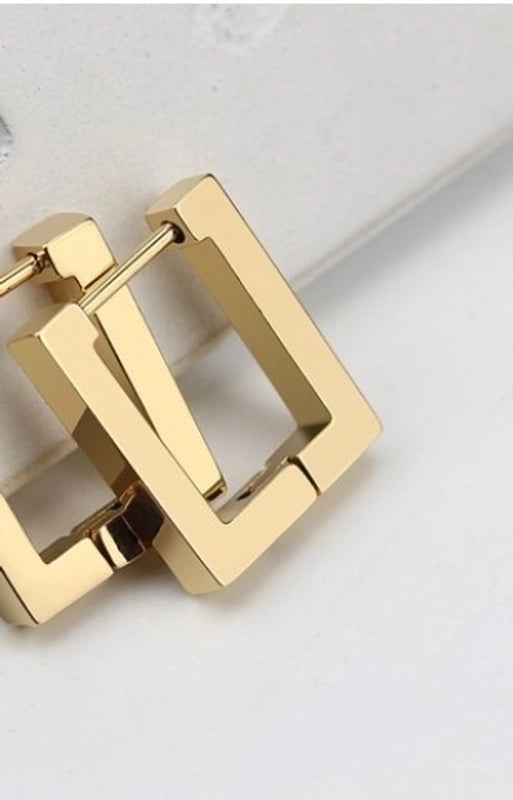 1 Piece Minimalist Solid Color Plating Stainless Steel Silver Plated Earrings