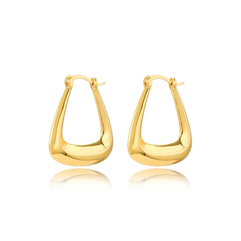 1 Pair Retro Lady U Shape Heart Shape Twist Plating Copper 18k Gold Plated Earrings