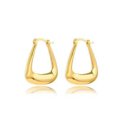 1 Pair Retro Lady U Shape Heart Shape Twist Plating Copper 18k Gold Plated Earrings