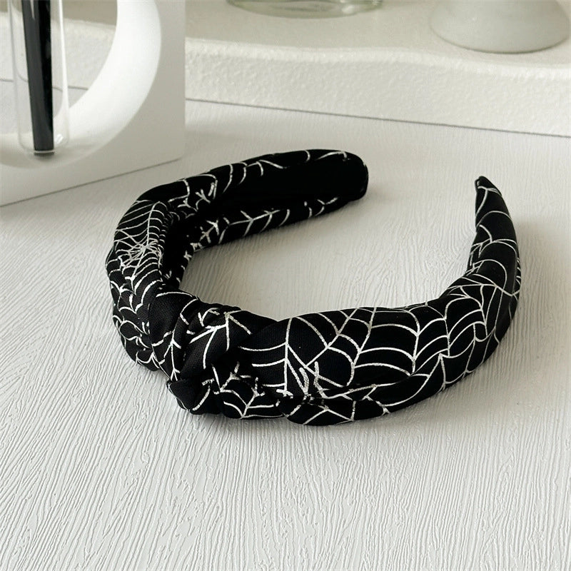 Europe And America New Halloween Headband Skull Pumpkin Fabric Knotted Headband Holiday Party Headdress In Stock
